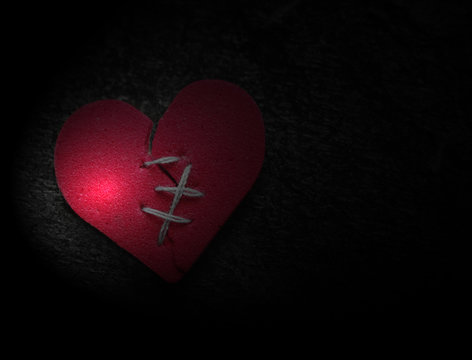 stitched broken heart