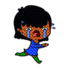 cartoon girl crying