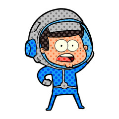 cartoon surprised astronaut