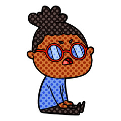 cartoon annoyed woman