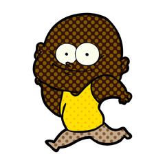 cartoon bald man staring