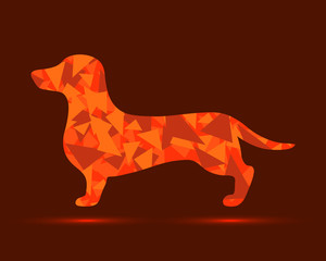 Abstract dog. Vector dog. Dog with triangles.