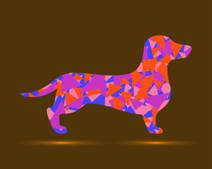 Abstract dog. Vector dog. Dog with triangles.