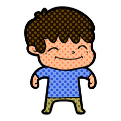 happy cartoon boy