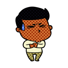 cartoon frustrated man