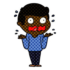 cartoon man totally stressed out