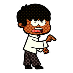 worried cartoon boy