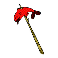 cartoon fish speared