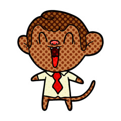 cartoon laughing monkey