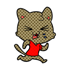 cartoon cat hissing