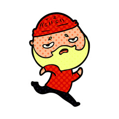 cartoon worried man with beard