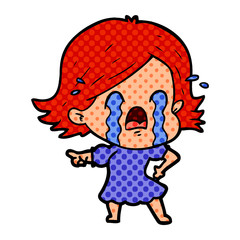 cartoon woman crying