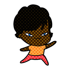 cartoon happy woman