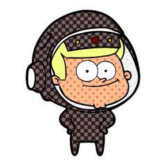 happy astronaut cartoon