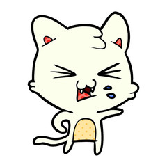 cartoon cat hissing