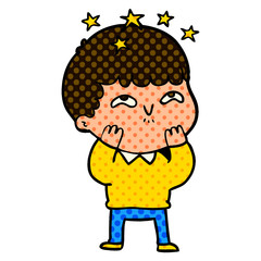 cartoon amazed boy