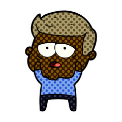 cartoon tired man