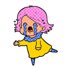 cartoon woman crying