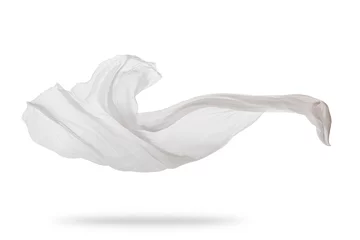 Papier Peint photo Poussière Smooth elegant white cloth isolated on white background