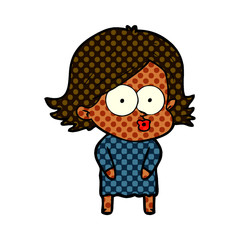 cartoon girl pouting