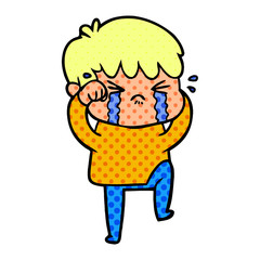 Obraz premium cartoon boy crying