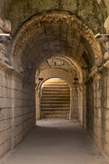 Obraz premium Access passage to the seats of the Roman Theater of Merida, Extremadura, Spain