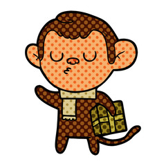 cartoon calm monkey
