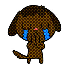 cute cartoon dog crying