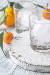 Two glasses with ice