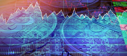 Composite image of stocks and shares