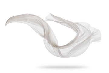 Tissu blanc lisse et élégant isolé sur fond blanc