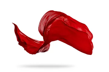 Photo sur Plexiglas Poussière Smooth elegant red cloth isolated on white background