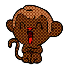 cartoon laughing monkey