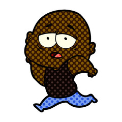 cartoon tired bald man