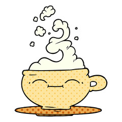 cartoon hot cup of coffee