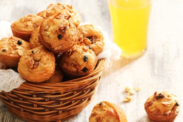 Homemade Granola muffins / Healthy breakfast Concept, selective focus