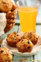 Homemade Granola muffins / Healthy breakfast Concept, selective focus