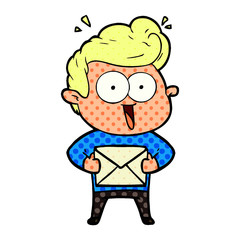 cartoon man with envelope