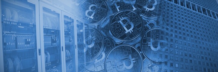 Composite image of bitcoin