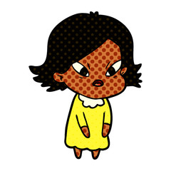 cartoon stressed woman