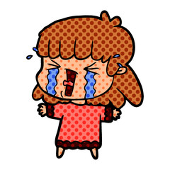 cartoon woman in tears