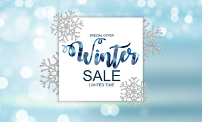 Winter Sale Background Special Offer Banner Background for Business and Advertising. Vector illustration.