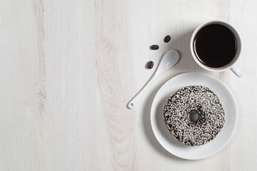 Coffee and chocolate donut