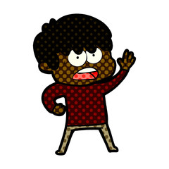 worried cartoon boy