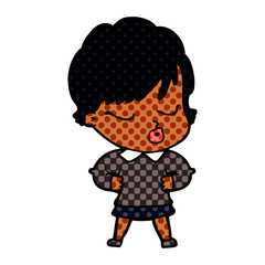 cartoon woman with eyes shut