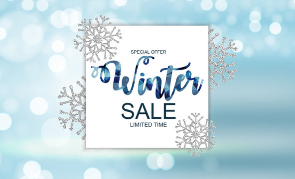 Winter Sale Background Special Offer Banner Background for Business and Advertising. Vector illustration.