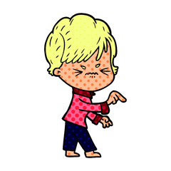 cartoon frustrated woman