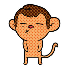 cartoon suspicious monkey