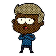 cartoon tired man