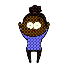 cartoon happy old woman